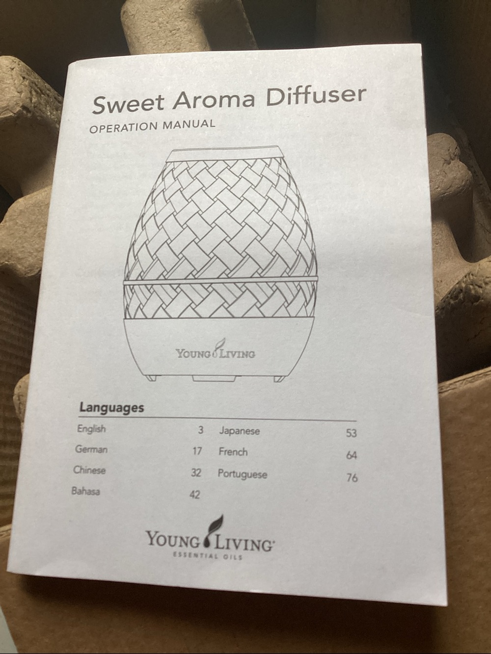 Young LIVING Sweet AROMA ESSENTIAL OIL Ultrasonic Diffuser NIB